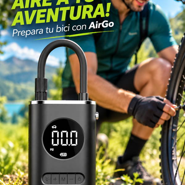 AirGo Vellyka — prepara tu bicicleta antes de salir; escena ilustrativa IA