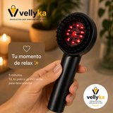 Vellyka Calma — Cepillo Masajeador de Cuero Cabelludo con Luz Roja y Azul · 3-foto