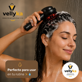 Vellyka Calma — Cepillo Masajeador de Cuero Cabelludo con Luz Roja y Azul · 5-foto