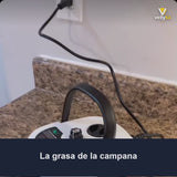 VaporJet limpiando la grasa de la campana de la cocina